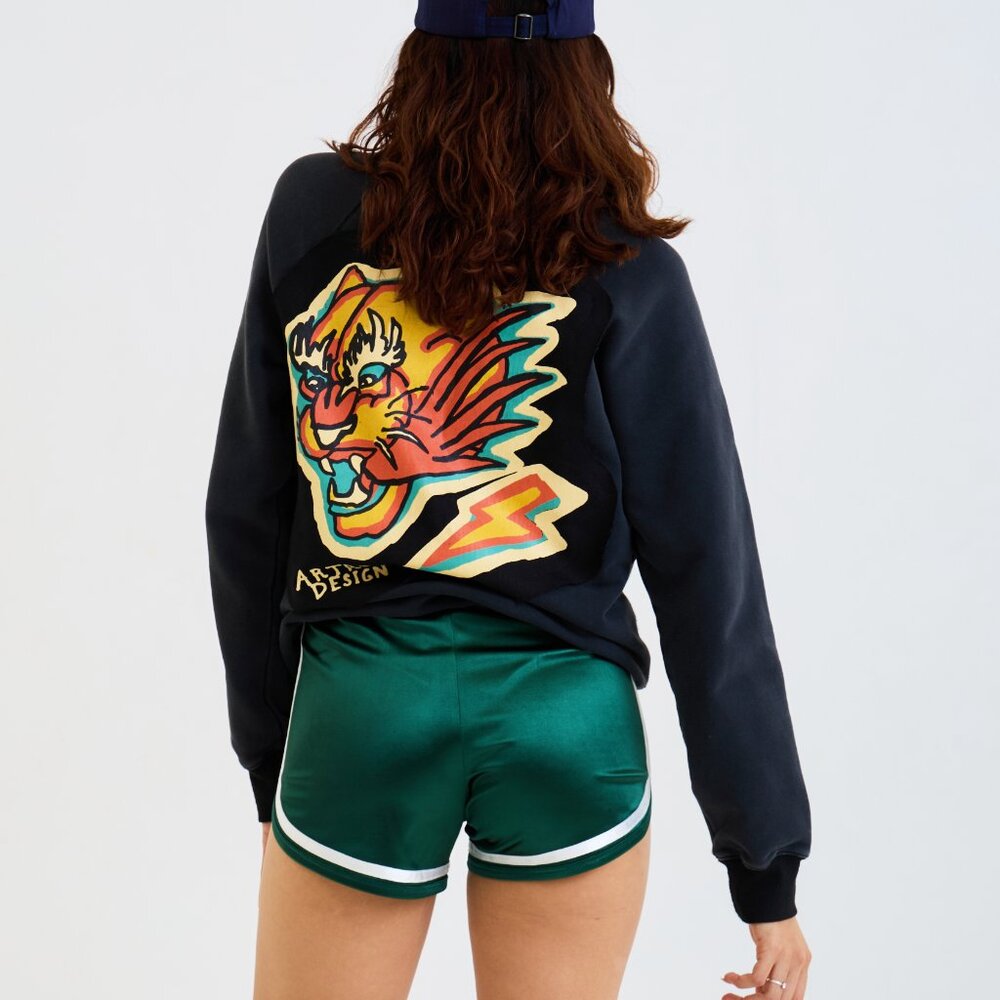 Retro Sport Women’s High Waist Gym Shorts - Picture 3 of 8